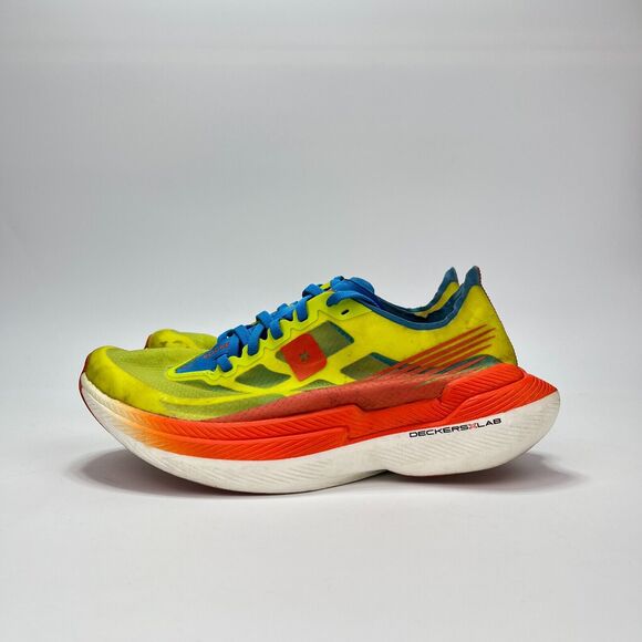 Deckers X Lab Yellow Orange Ombre Athletic Running Shoes Sneaker Women Size 8 - Picture 2 of 9